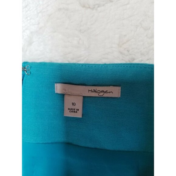 Halogen Womens Straight Skirt Size 10 Blue Wide Waistband Flat Front Back Zipper - Picture 3 of 6